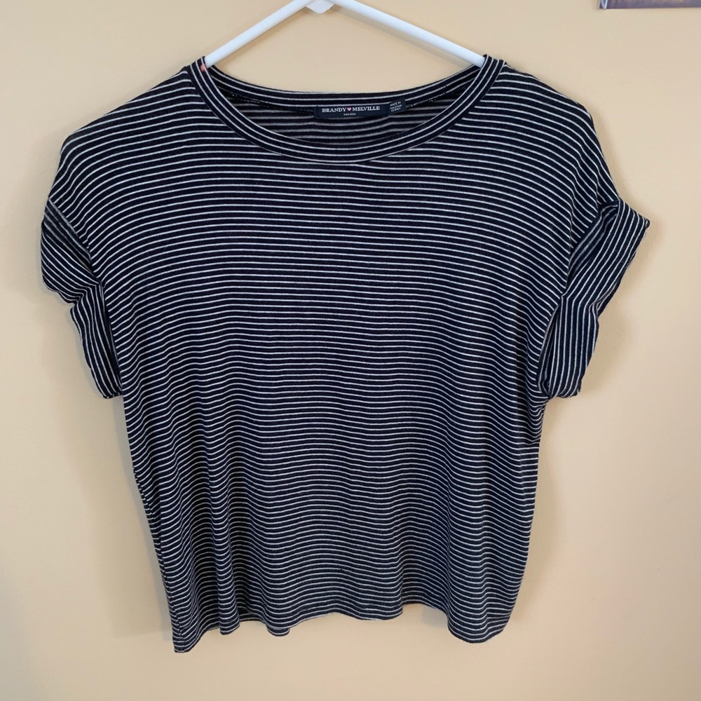 Brandy Melville Striped Cropped Tee